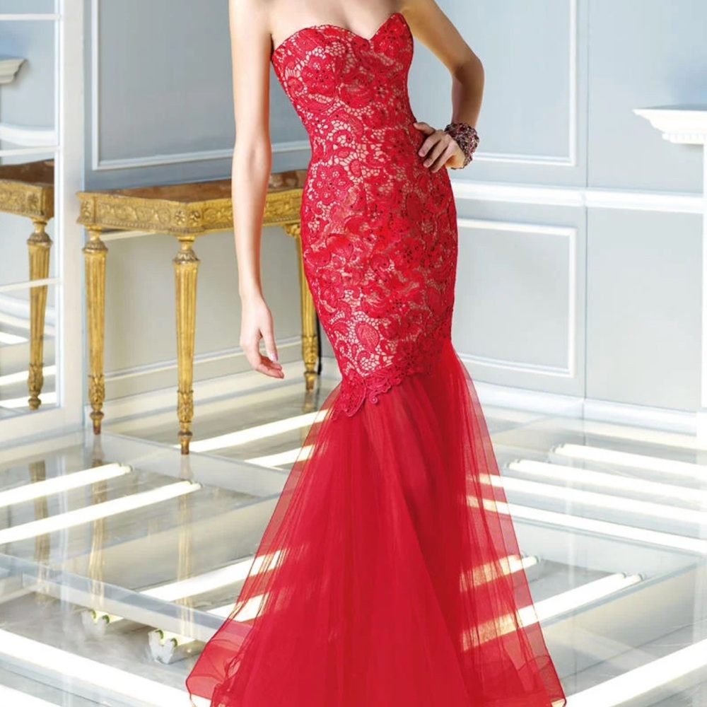 Stunning Scarlet Lace Red Dress